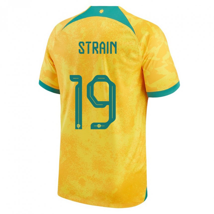 Criança Camisola Australiana Ryan Strain #19 Dourado Principal 22-24 Camisa