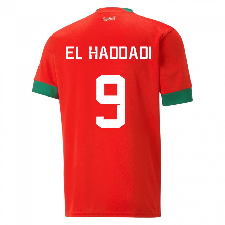 Criança Camisola Marroquina Munir El Haddadi #9 Vermelho Principal 22-24 Camisa