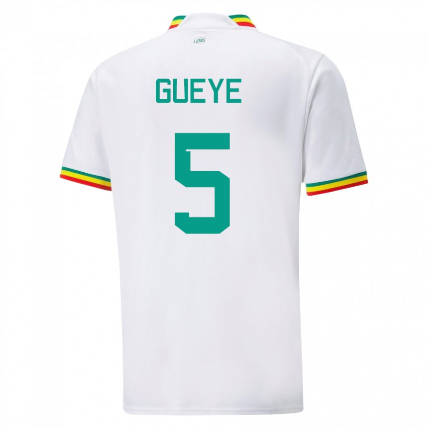 Criança Camisola Senegalesa Idrissa Gueye #5 Branco Principal 22-24 Camisa
