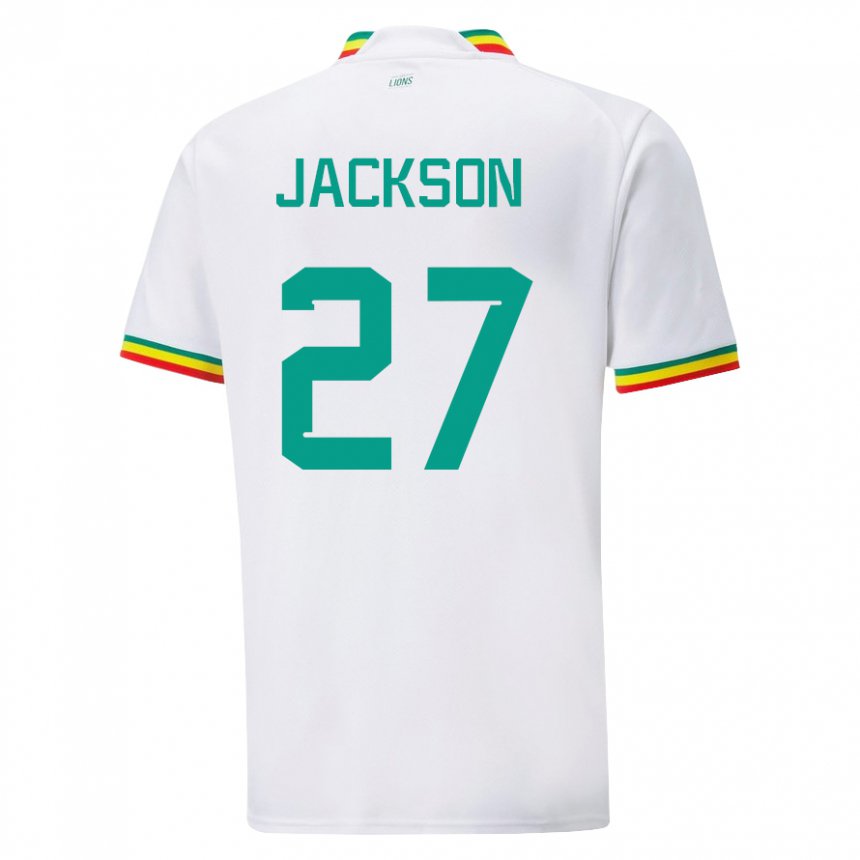 Criança Camisola Senegalesa Nicolas Jackson #27 Branco Principal 22-24 Camisa
