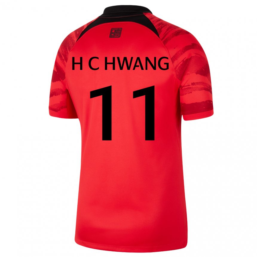 Criança Camisola Sul‑coreana Hee-chan Hwang #11 Vermelho Preto Principal 22-24 Camisa