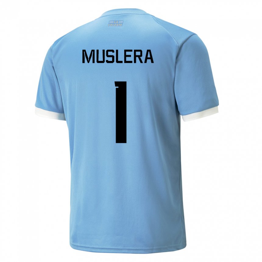 Criança Camisola Uruguaia Fernando Muslera #1 Azul Principal 22-24 Camisa
