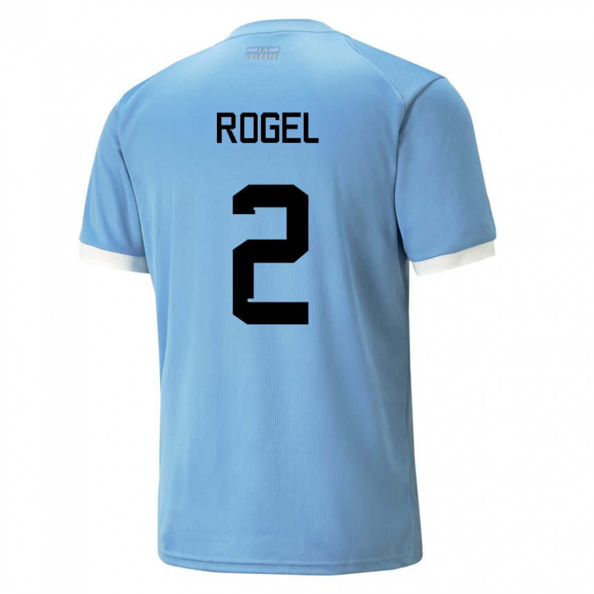 Criança Camisola Uruguaia Agustin Rogel #2 Azul Principal 22-24 Camisa