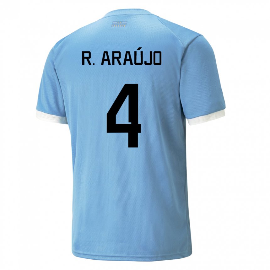 Criança Camisola Uruguaia Ronald Araujo #4 Azul Principal 22-24 Camisa