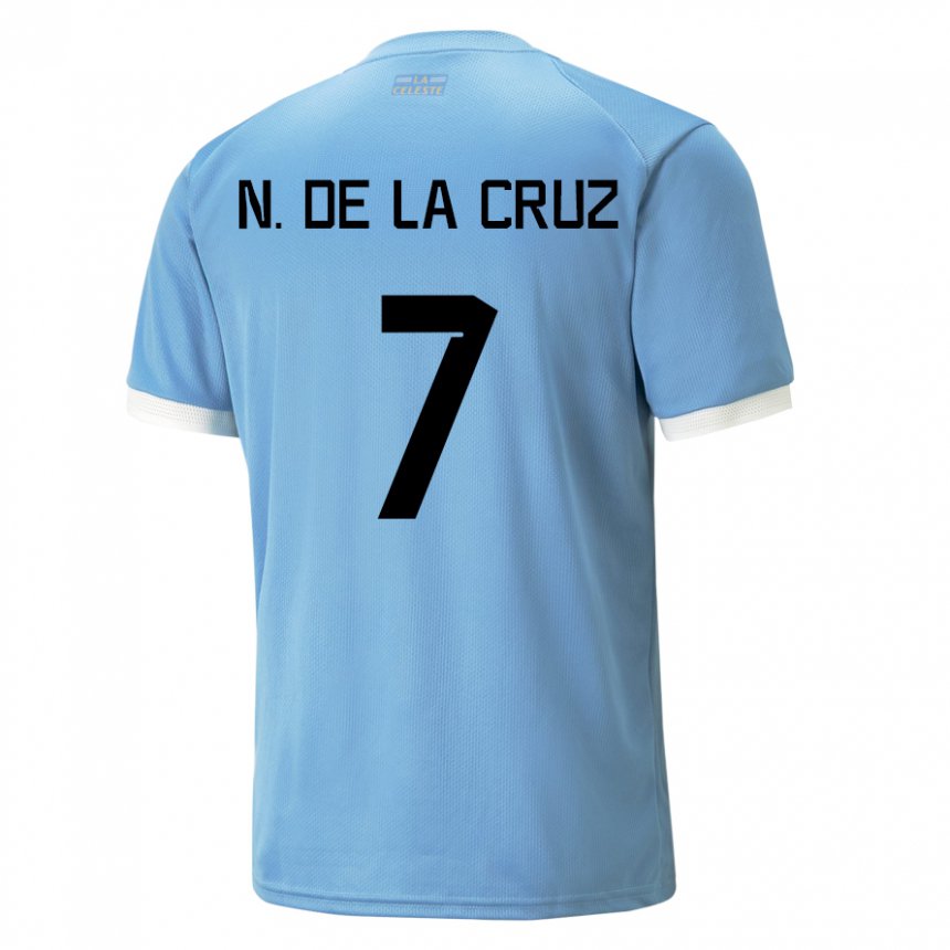 Criança Camisola Uruguaia Nicolas De La Cruz #7 Azul Principal 22-24 Camisa