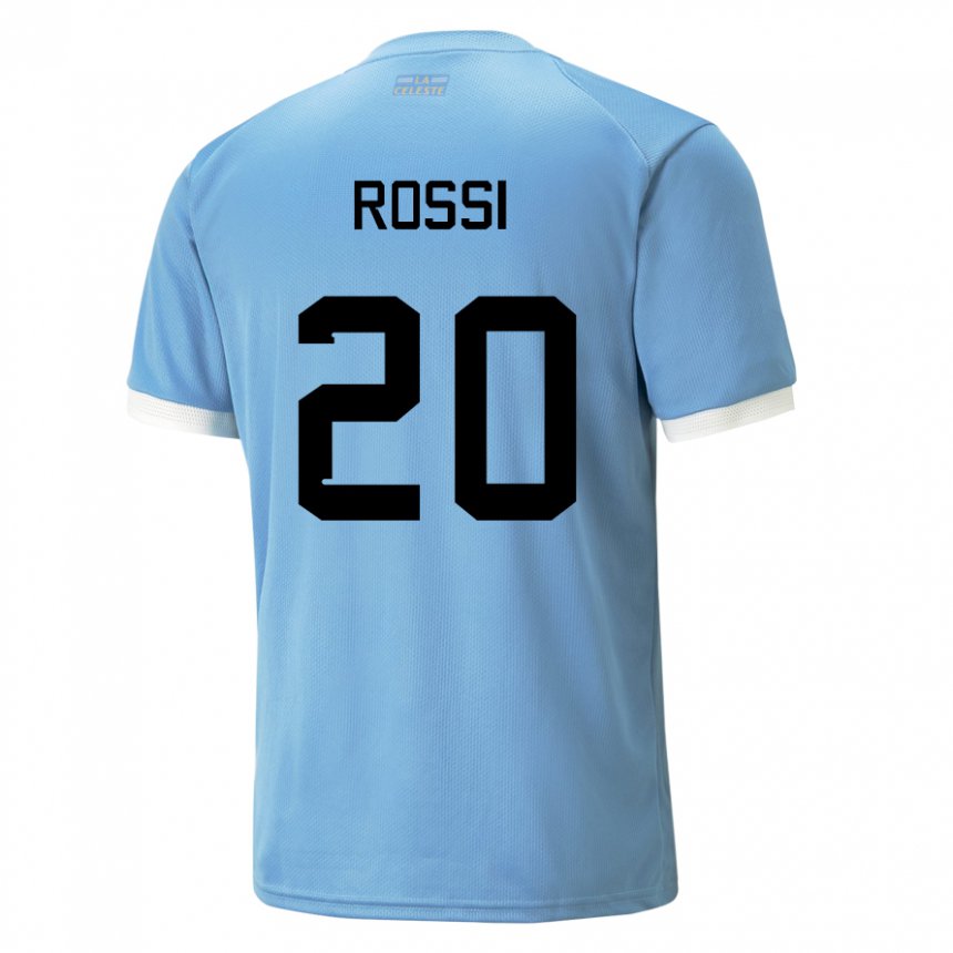 Criança Camisola Uruguaia Diego Rossi #20 Azul Principal 22-24 Camisa
