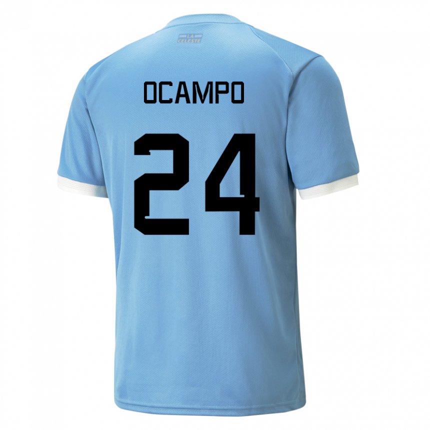 Criança Camisola Uruguaia Brian Ocampo #24 Azul Principal 22-24 Camisa