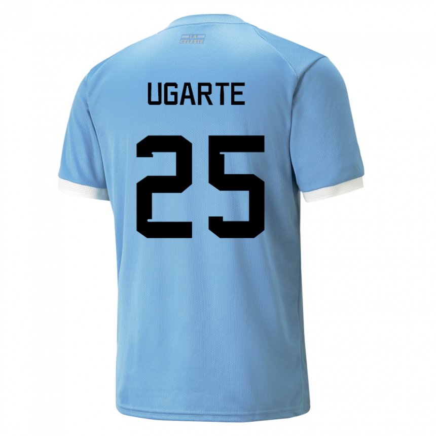 Criança Camisola Uruguaia Manuel Ugarte #25 Azul Principal 22-24 Camisa