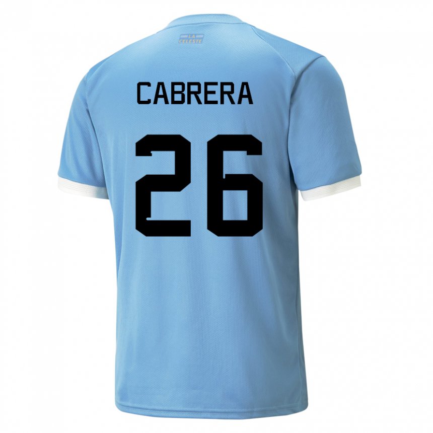 Criança Camisola Uruguaia Leandro Cabrera #26 Azul Principal 22-24 Camisa