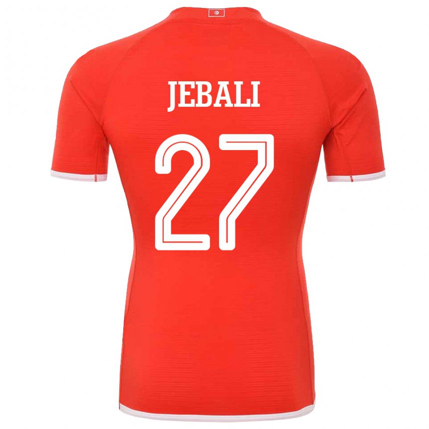 Criança Camisola Tunisiana Issam Jebali #27 Vermelho Principal 22-24 Camisa