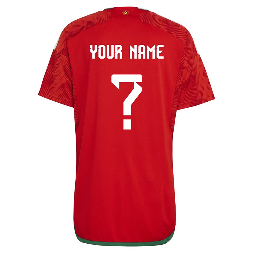 Criança Camisola Galesa Seu Nome #0 Vermelho Principal 22-24 Camisa