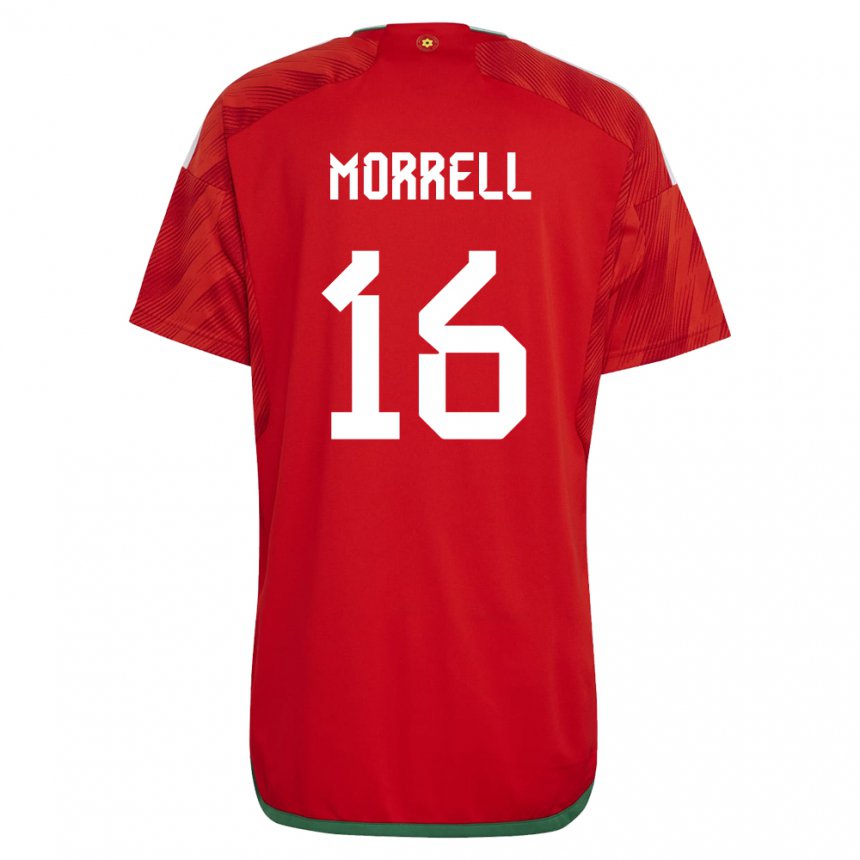 Criança Camisola Galesa Joe Morrell #16 Vermelho Principal 22-24 Camisa