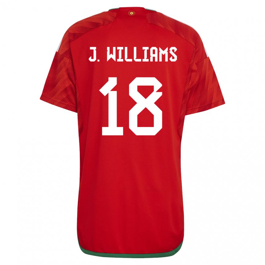 Criança Camisola Galesa Jonathan Williams #18 Vermelho Principal 22-24 Camisa