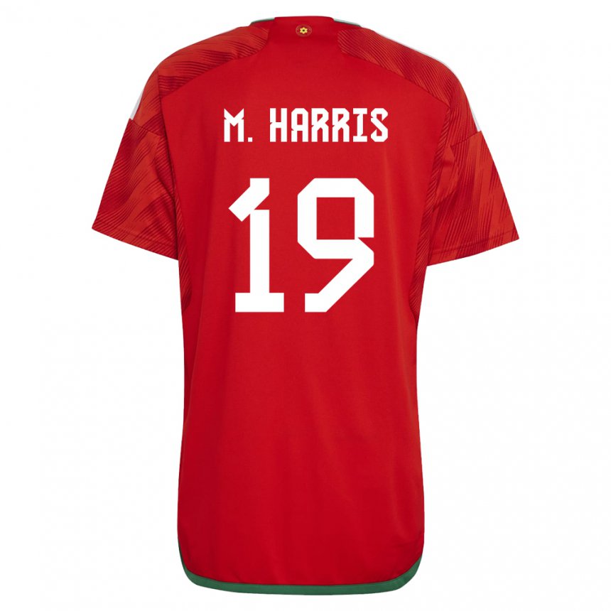 Criança Camisola Galesa Mark Harris #19 Vermelho Principal 22-24 Camisa