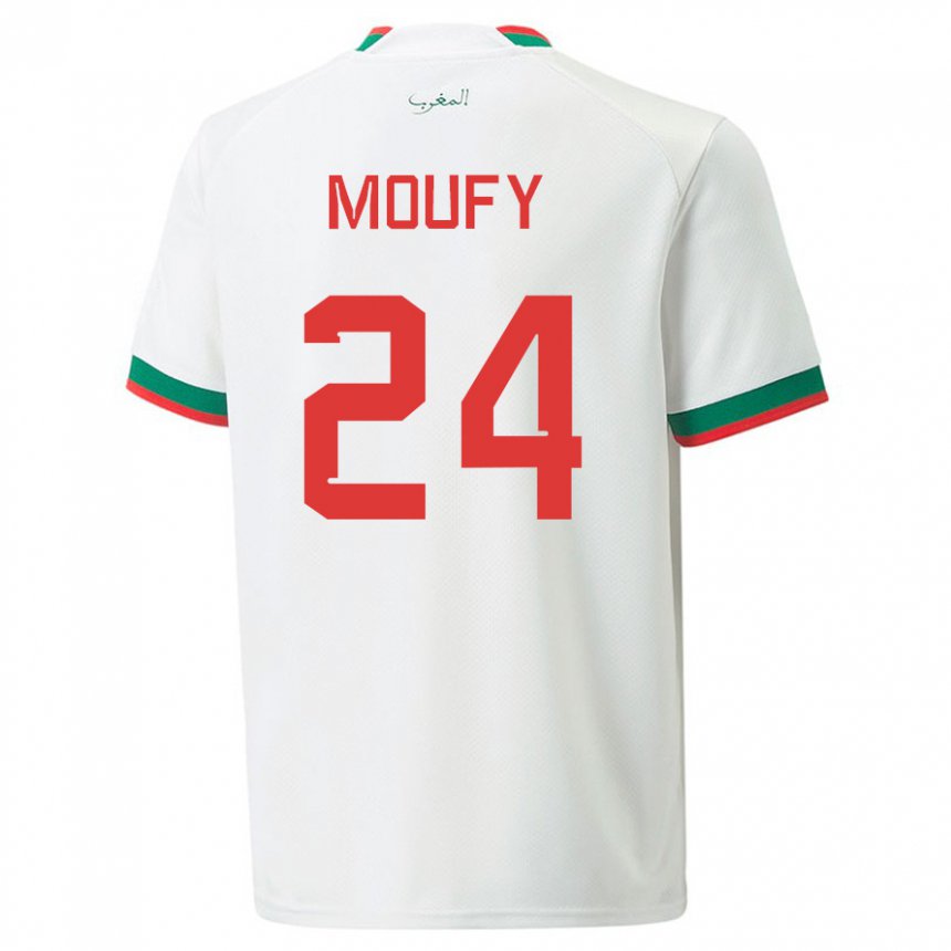 Criança Camisola Marroquina Fahd Moufy #24 Branco Alternativa 22-24 Camisa