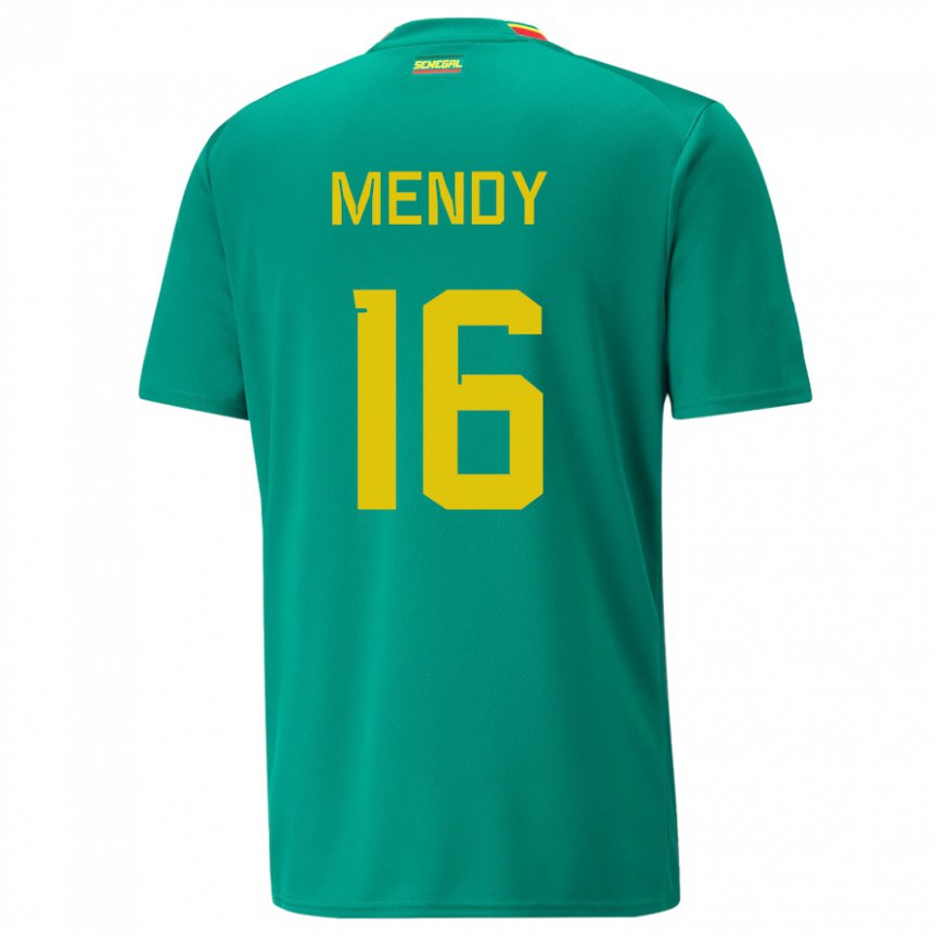 Criança Camisola Senegalesa Edouard Mendy #16 Verde Alternativa 22-24 Camisa