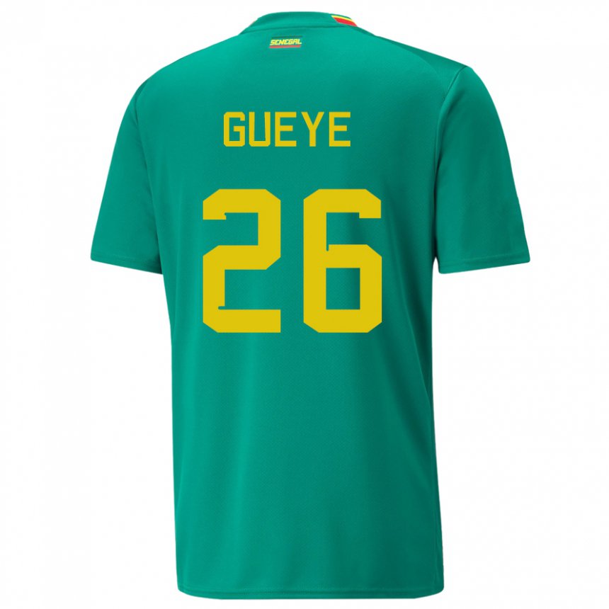Criança Camisola Senegalesa Pape Gueye #26 Verde Alternativa 22-24 Camisa