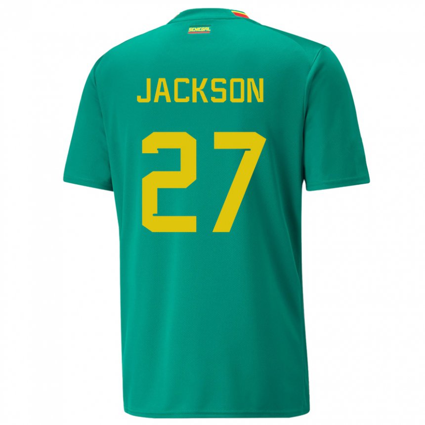 Criança Camisola Senegalesa Nicolas Jackson #27 Verde Alternativa 22-24 Camisa