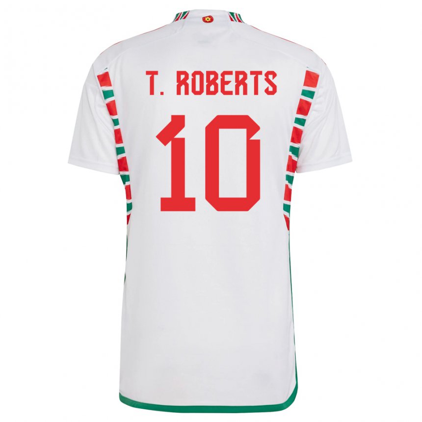 Criança Camisola Galesa Tyler Roberts #10 Branco Alternativa 22-24 Camisa