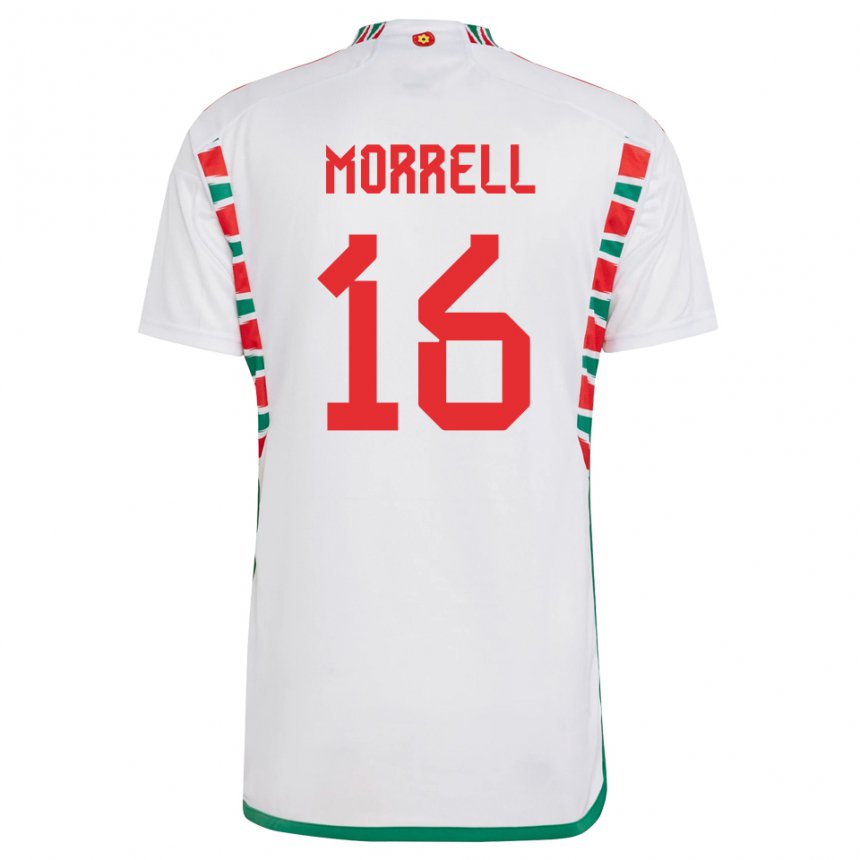 Criança Camisola Galesa Joe Morrell #16 Branco Alternativa 22-24 Camisa