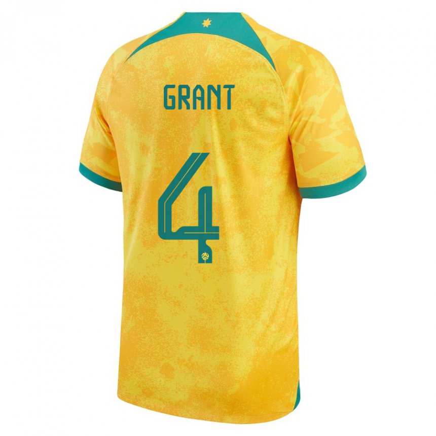 Homem Camisola Australiana Rhyan Grant #4 Dourado Principal 22-24 Camisa