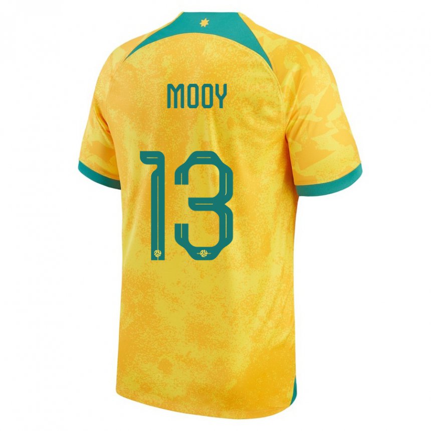 Homem Camisola Australiana Aaron Mooy #13 Dourado Principal 22-24 Camisa