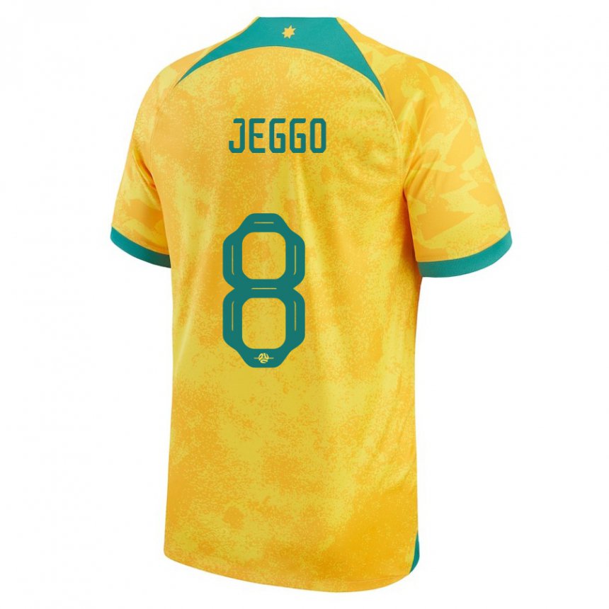 Homem Camisola Australiana James Jeggo #8 Dourado Principal 22-24 Camisa