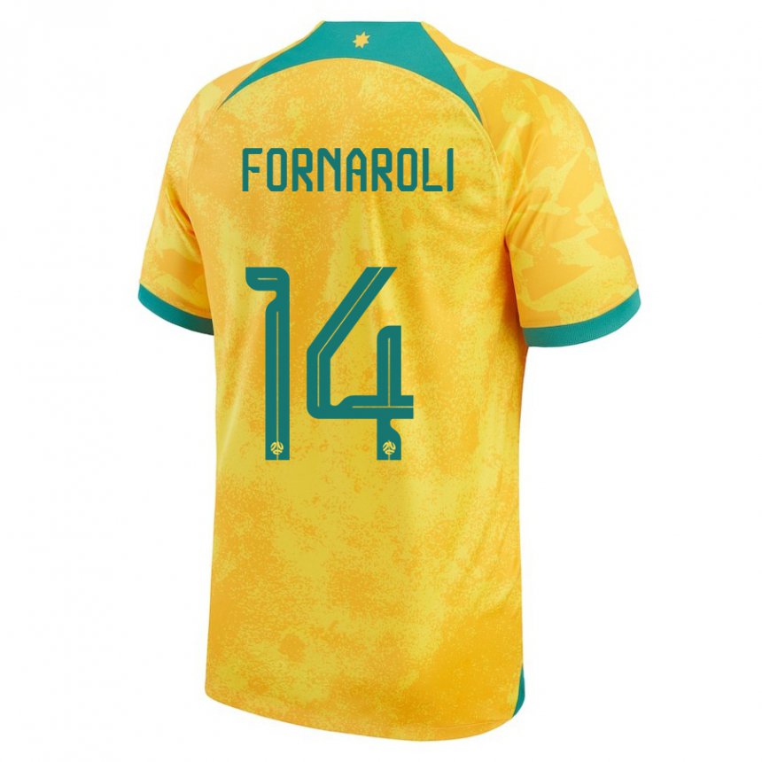 Homem Camisola Australiana Bruno Fornaroli #14 Dourado Principal 22-24 Camisa