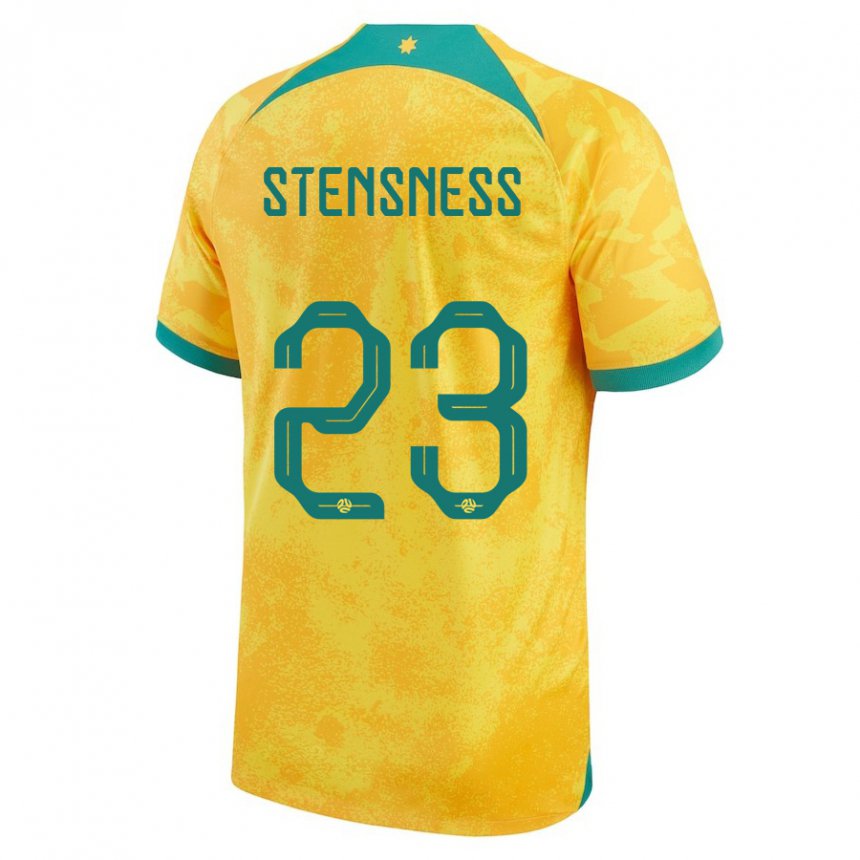 Homem Camisola Australiana Gianni Stensness #23 Dourado Principal 22-24 Camisa