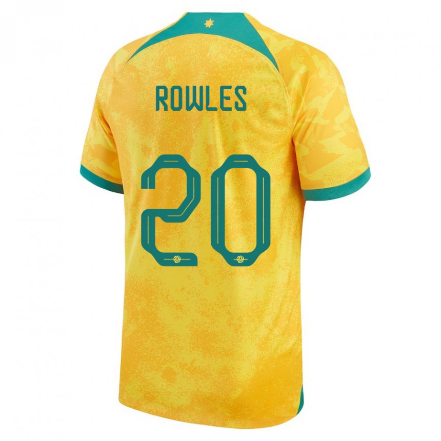 Homem Camisola Australiana Kye Rowles #20 Dourado Principal 22-24 Camisa