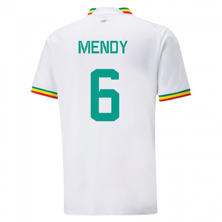 Homem Camisola Senegalesa Nampalys Mendy #6 Branco Principal 22-24 Camisa