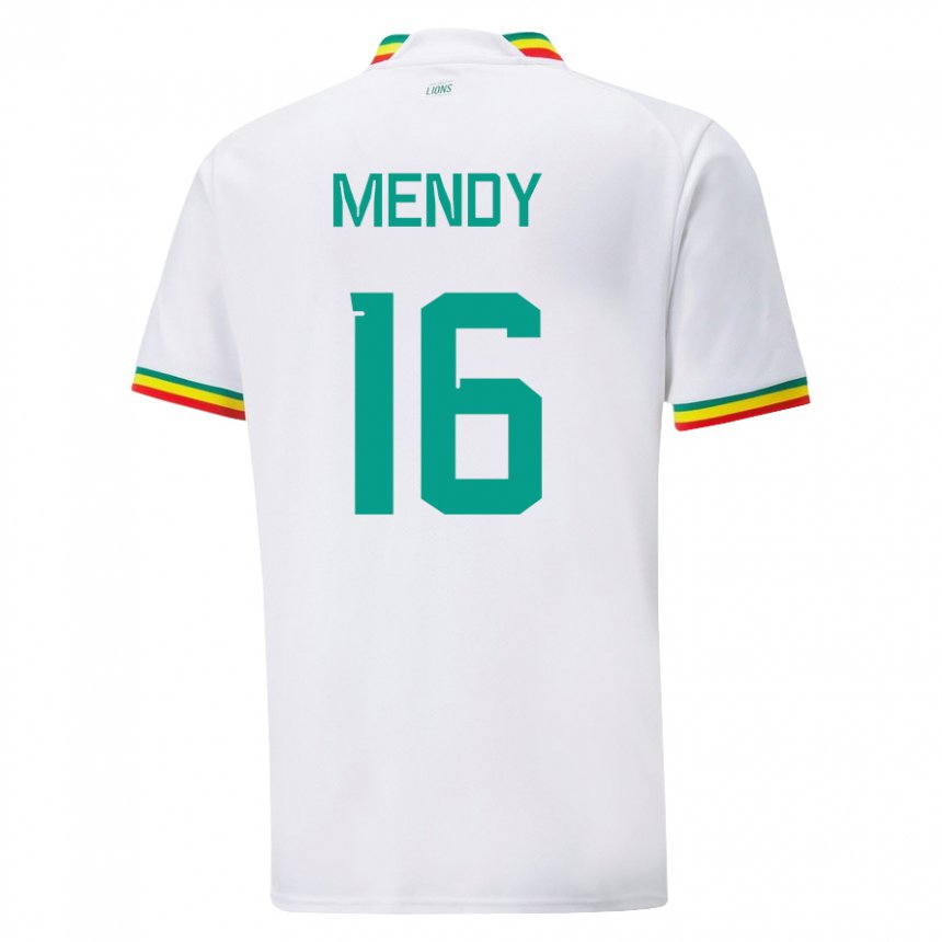 Homem Camisola Senegalesa Edouard Mendy #16 Branco Principal 22-24 Camisa