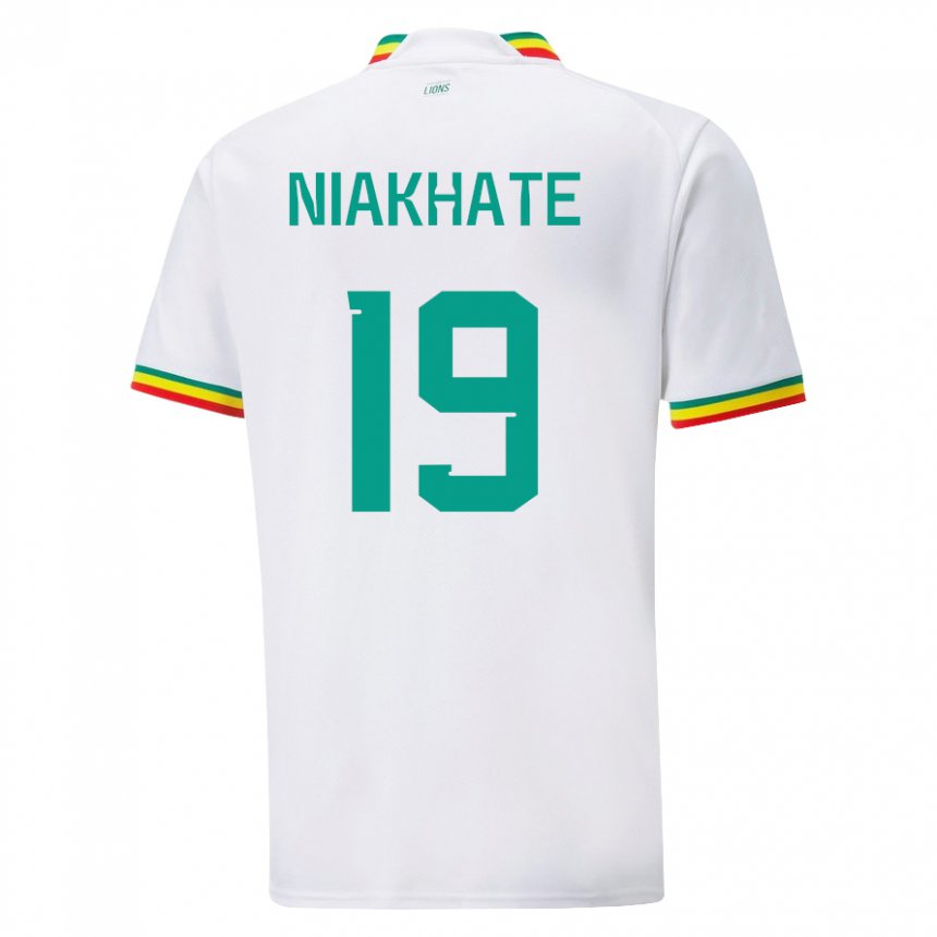 Homem Camisola Senegalesa Moussa Niakhate #19 Branco Principal 22-24 Camisa