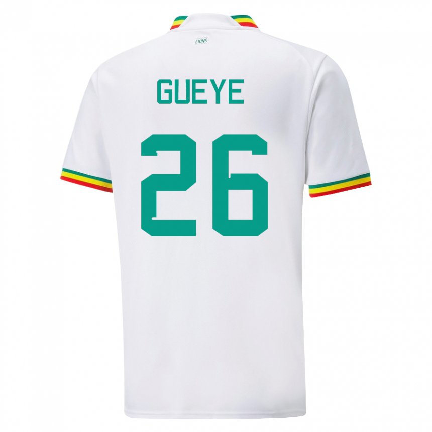 Homem Camisola Senegalesa Pape Gueye #26 Branco Principal 22-24 Camisa