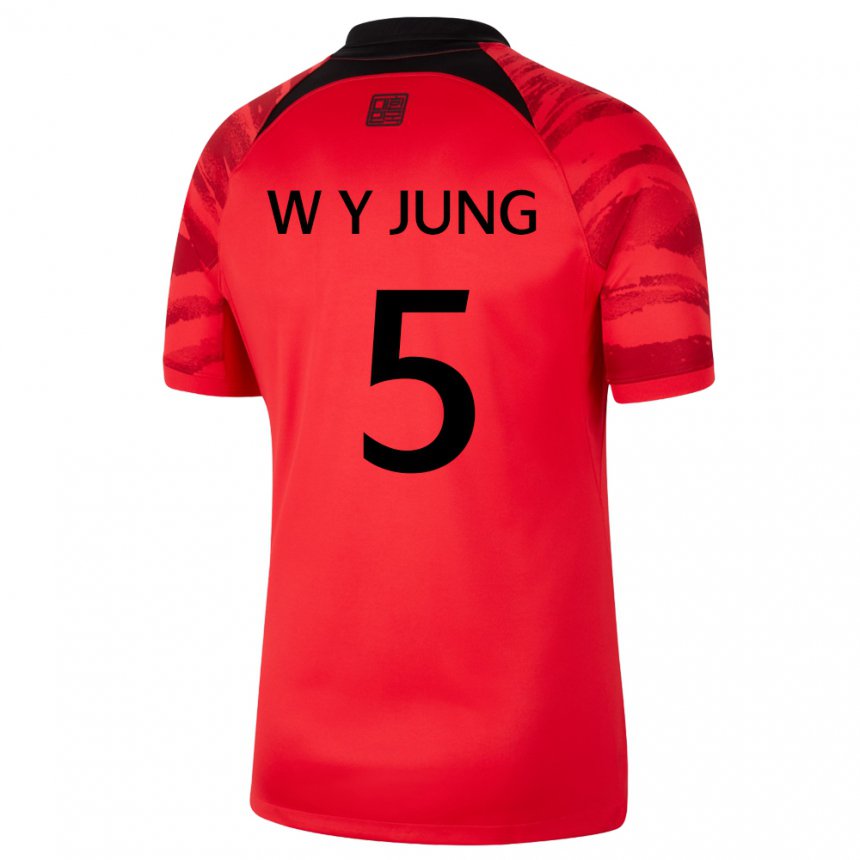 Homem Camisola Sul‑coreana Woo-young Jung #5 Vermelho Preto Principal 22-24 Camisa