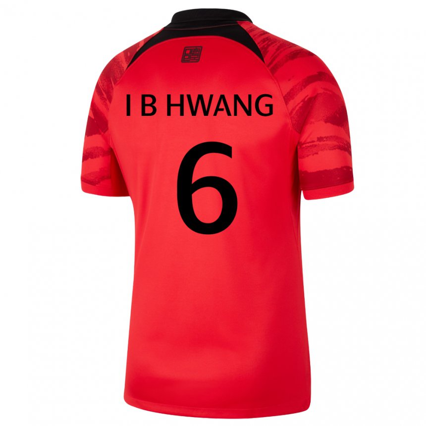 Homem Camisola Sul‑coreana In-beom Hwang #6 Vermelho Preto Principal 22-24 Camisa