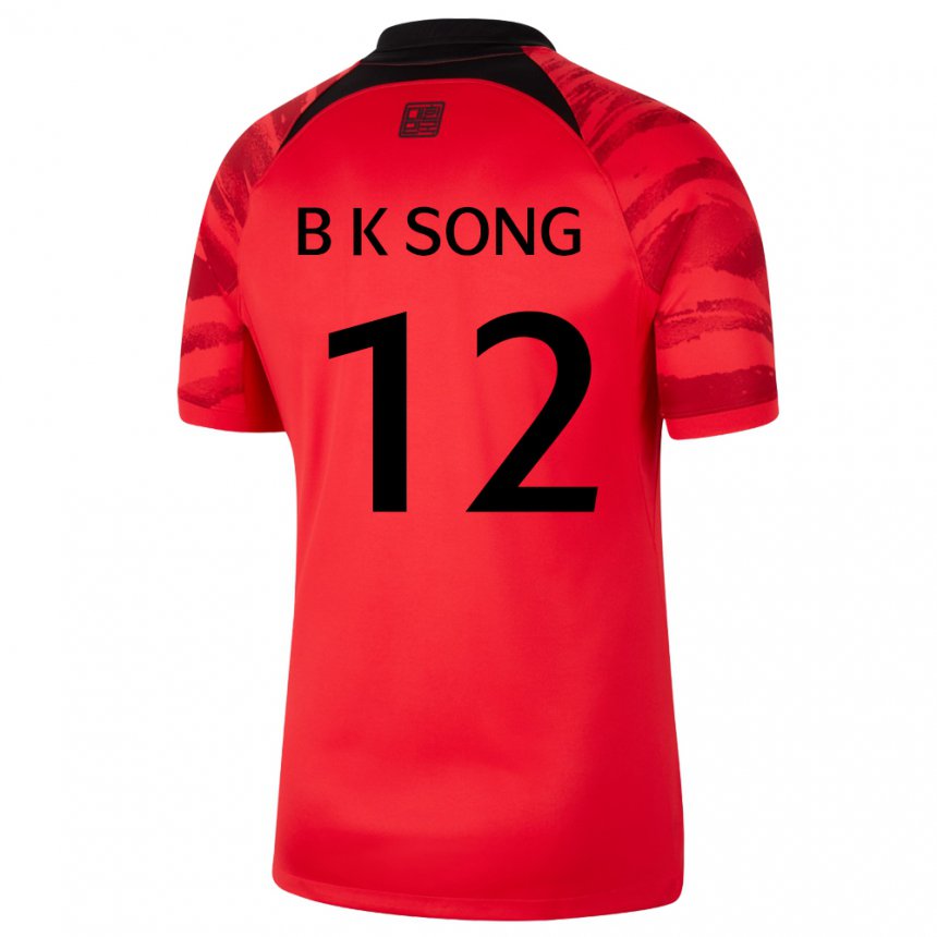 Homem Camisola Sul‑coreana Bum-keun Song #12 Vermelho Preto Principal 22-24 Camisa