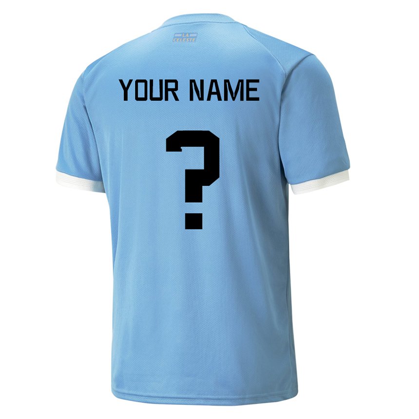 Homem Camisola Uruguaia Seu Nome #0 Azul Principal 22-24 Camisa