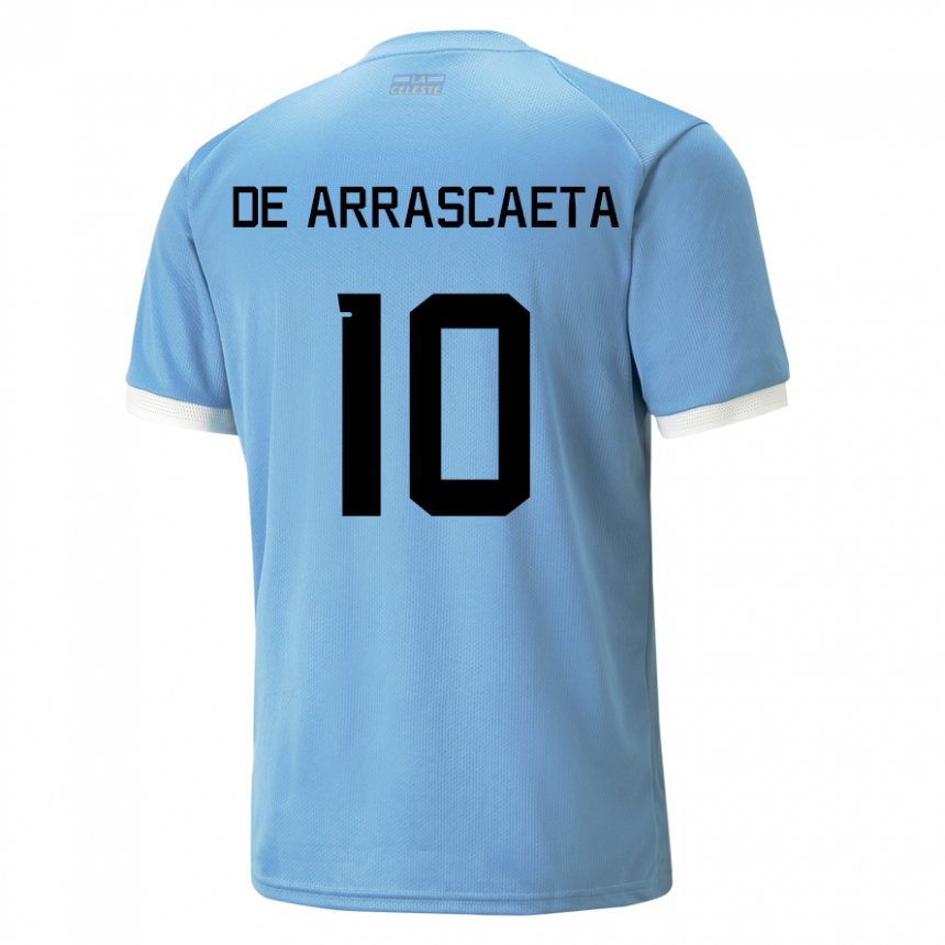 Homem Camisola Uruguaia Giorgian De Arrascaeta #10 Azul Principal 22-24 Camisa