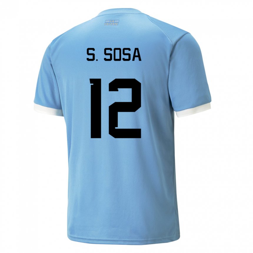 Homem Camisola Uruguaia Sebastian Sosa #12 Azul Principal 22-24 Camisa