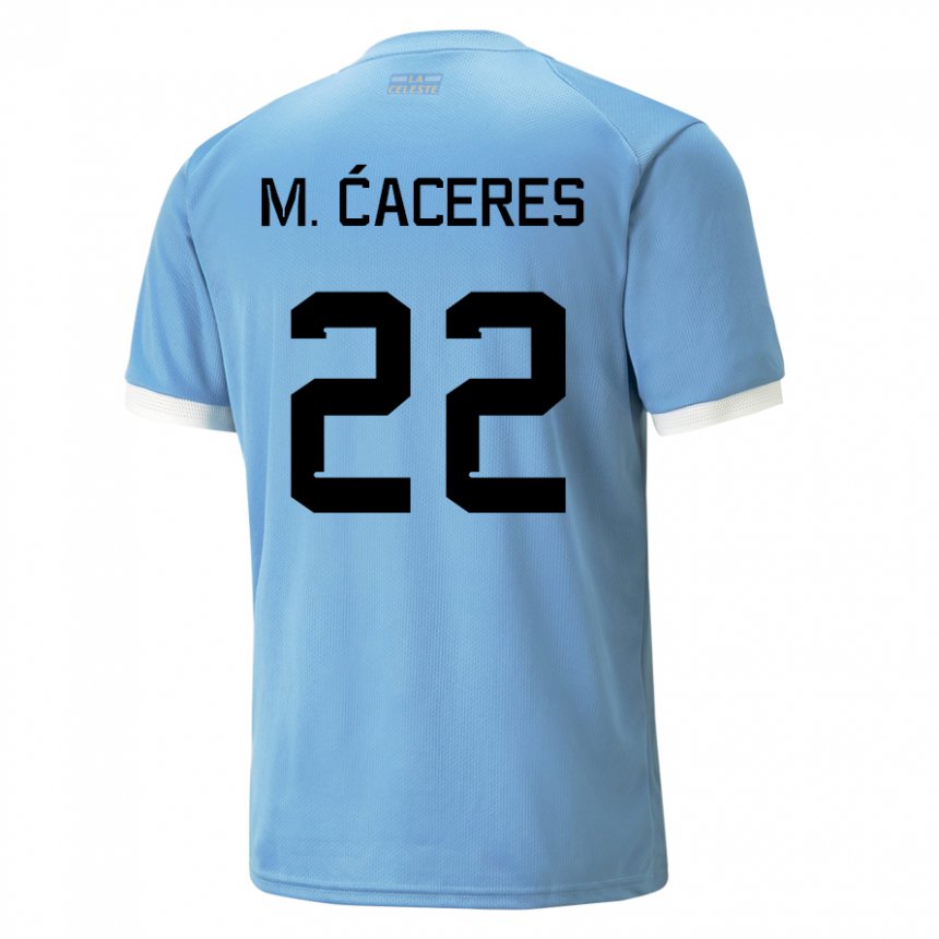 Homem Camisola Uruguaia Martin Caceres #22 Azul Principal 22-24 Camisa