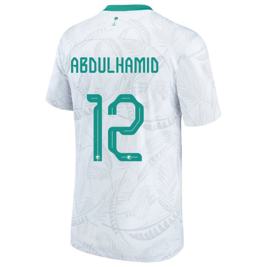 Homem Camisola Saudita Saud Abdulhamid #12 Branco Principal 22-24 Camisa