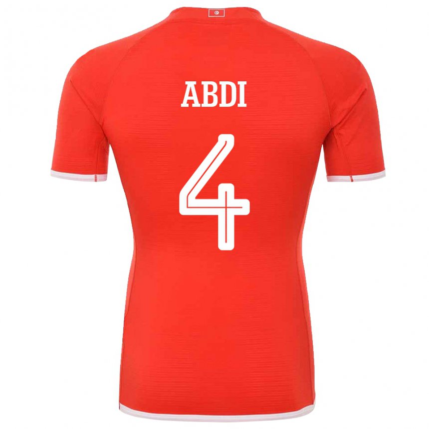 Homem Camisola Tunisiana Ali Abdi #4 Vermelho Principal 22-24 Camisa