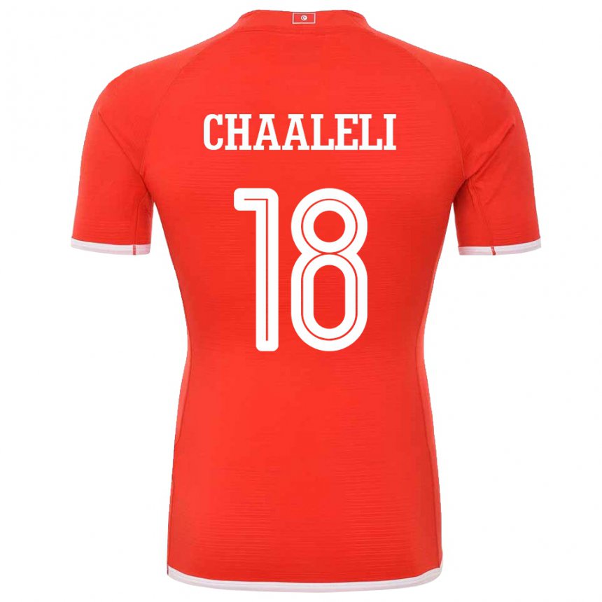 Homem Camisola Tunisiana Ghaliene Chaaleli #18 Vermelho Principal 22-24 Camisa