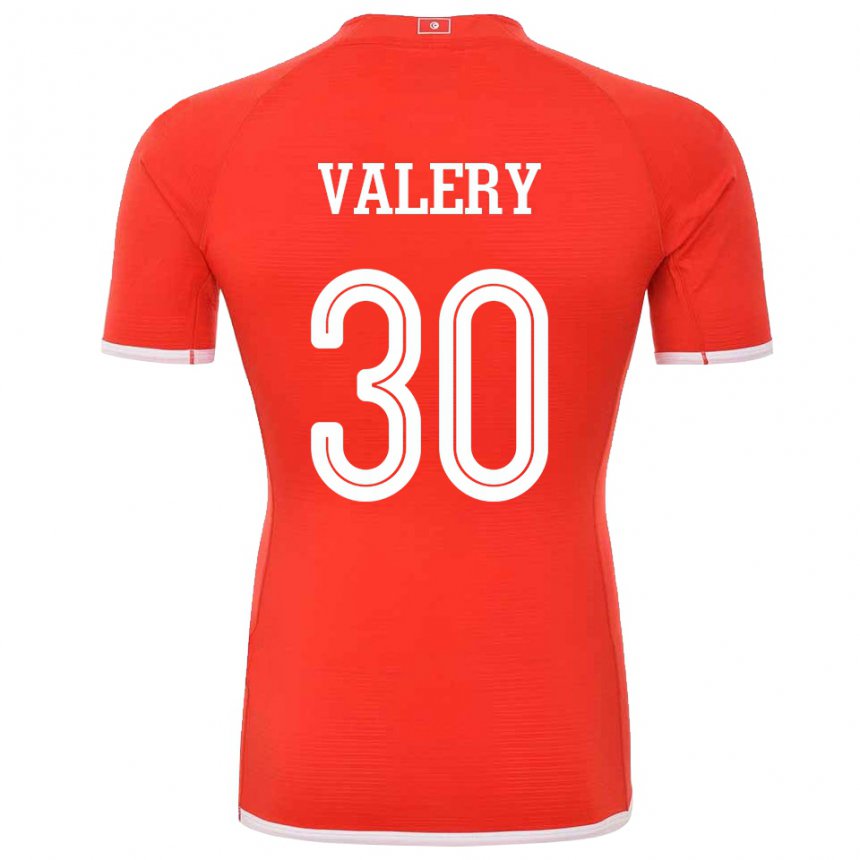 Homem Camisola Tunisiana Yann Valery #30 Vermelho Principal 22-24 Camisa