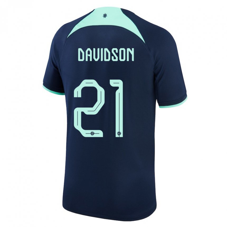 Homem Camisola Australiana Jason Davidson #21 Azul Escuro Alternativa 22-24 Camisa