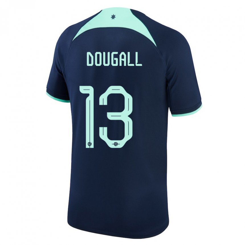Homem Camisola Australiana Kenny Dougall #13 Azul Escuro Alternativa 22-24 Camisa