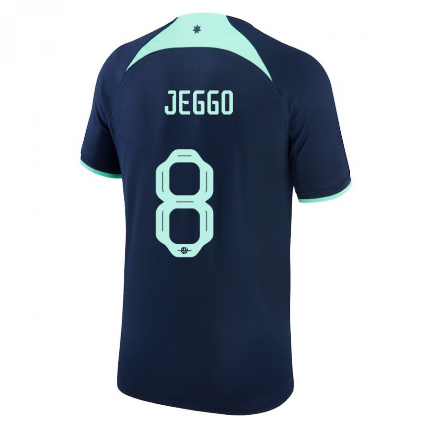Homem Camisola Australiana James Jeggo #8 Azul Escuro Alternativa 22-24 Camisa