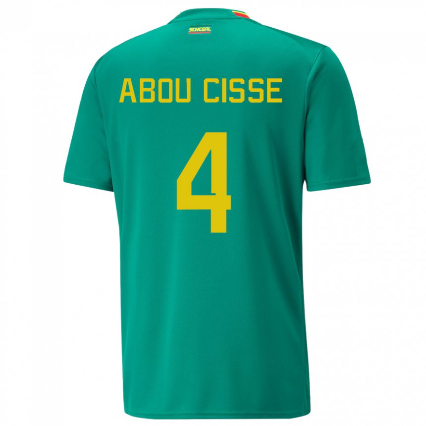 Homem Camisola Senegalesa Pape Abou Cisse #4 Verde Alternativa 22-24 Camisa