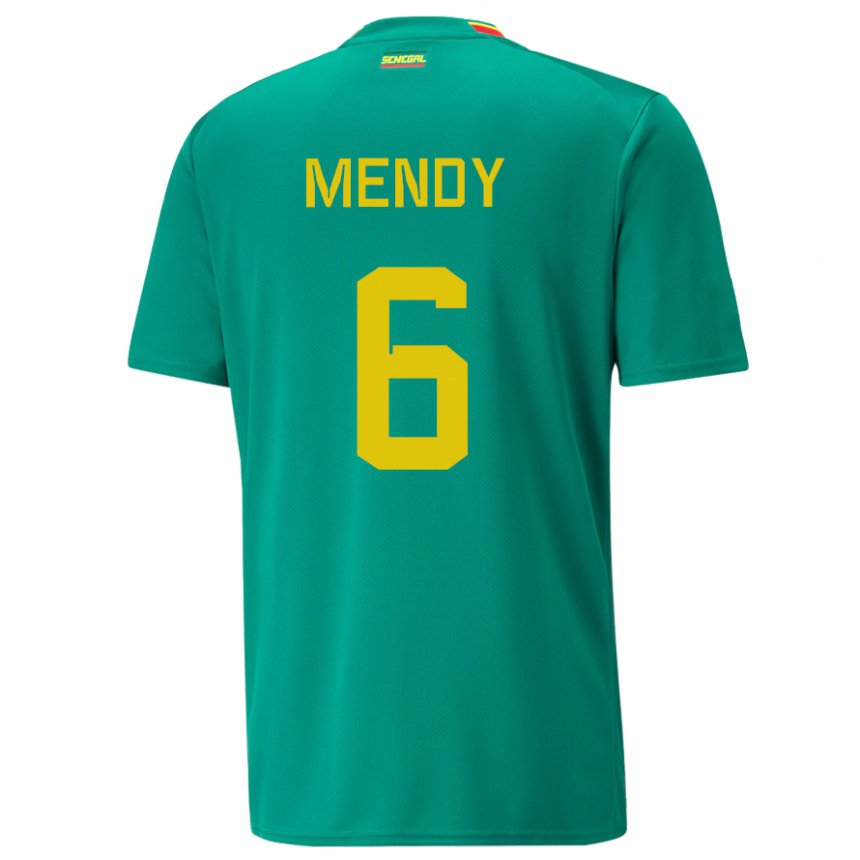 Homem Camisola Senegalesa Nampalys Mendy #6 Verde Alternativa 22-24 Camisa